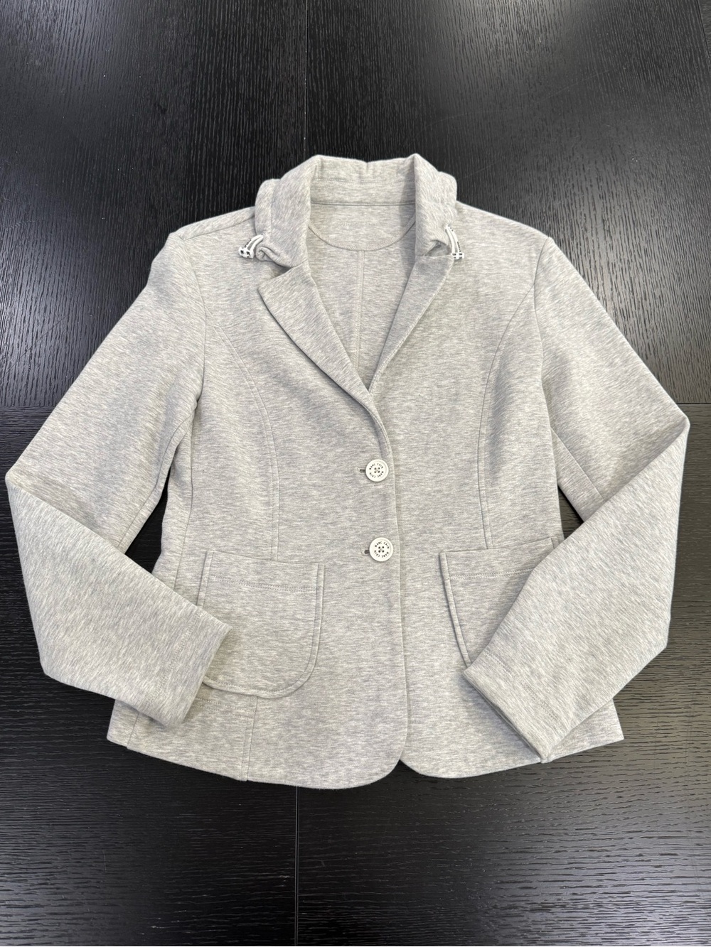 Marc Cain / Size: N1 (XS, S) Sports Gray Knit Blazer Jacket Stretch Minimalist